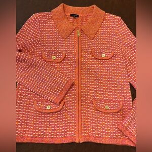 Like New - Talbots knit front zip sweater/jacket